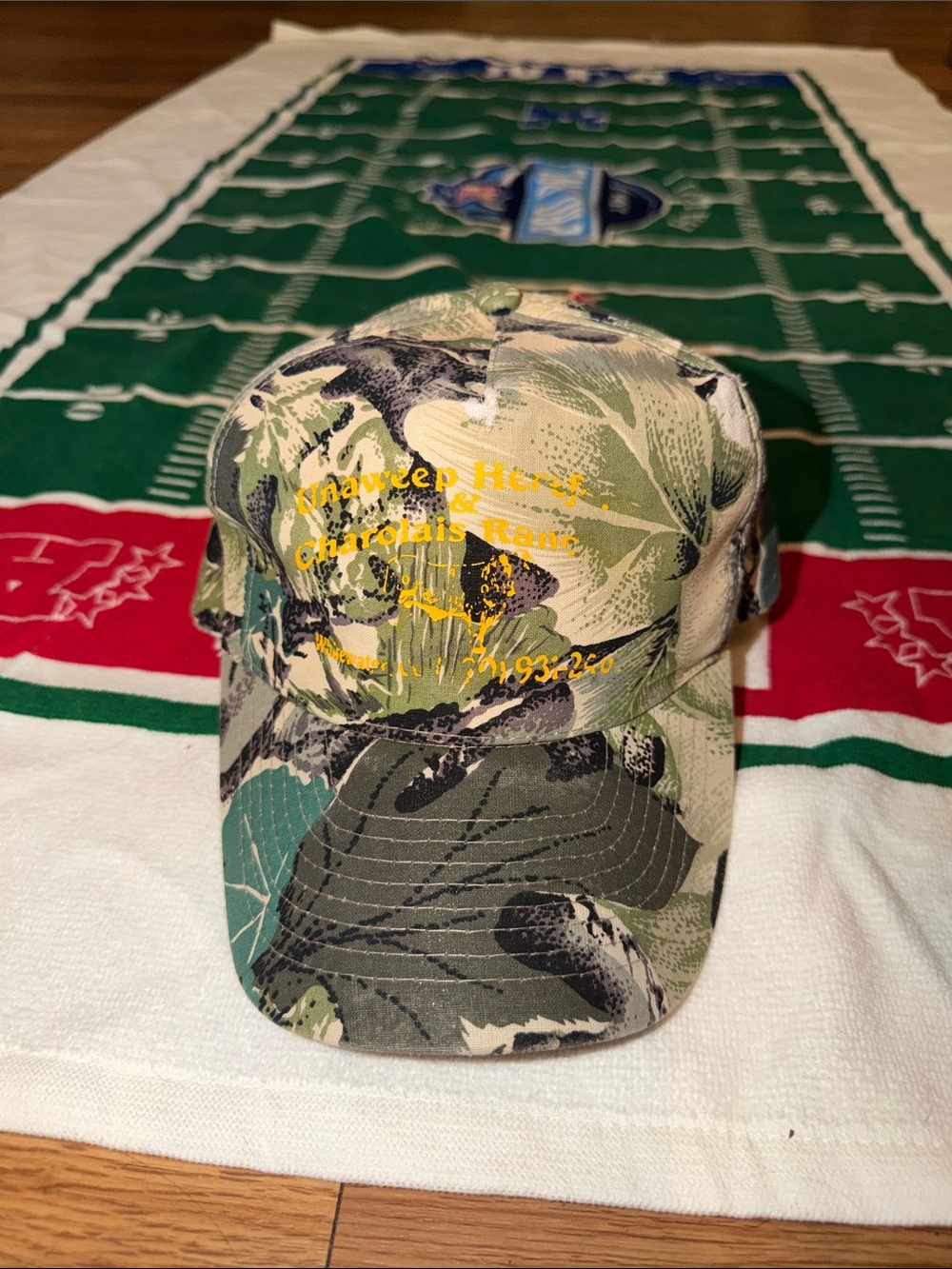 Camo Men's Camouflage Baseball Cap with Yellow Logo
